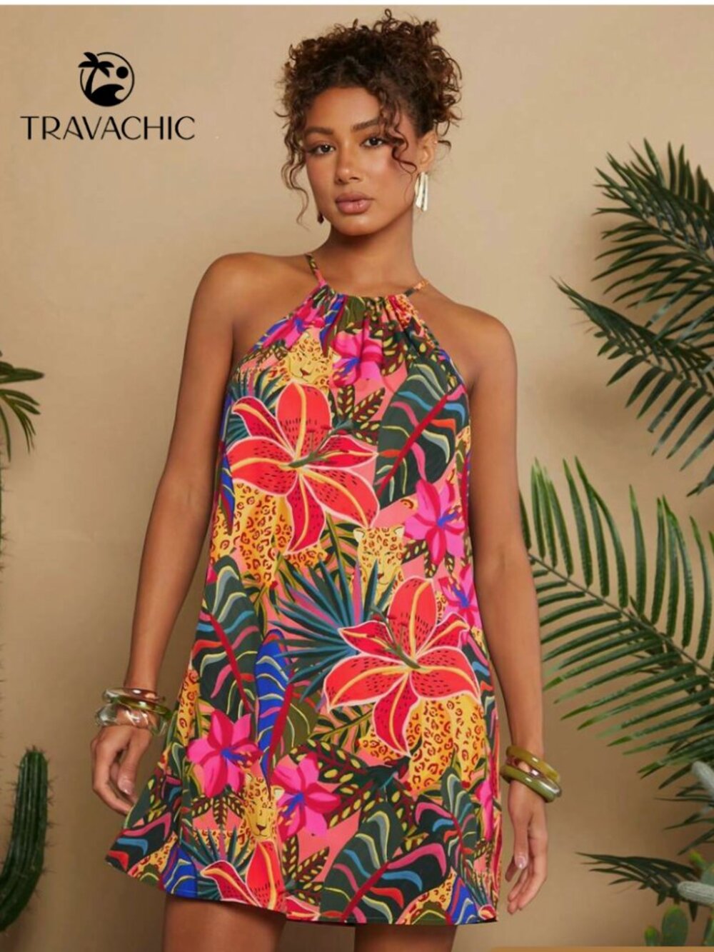 Tropical Halter Dress - Vibrant colors - Picture 7 of 7